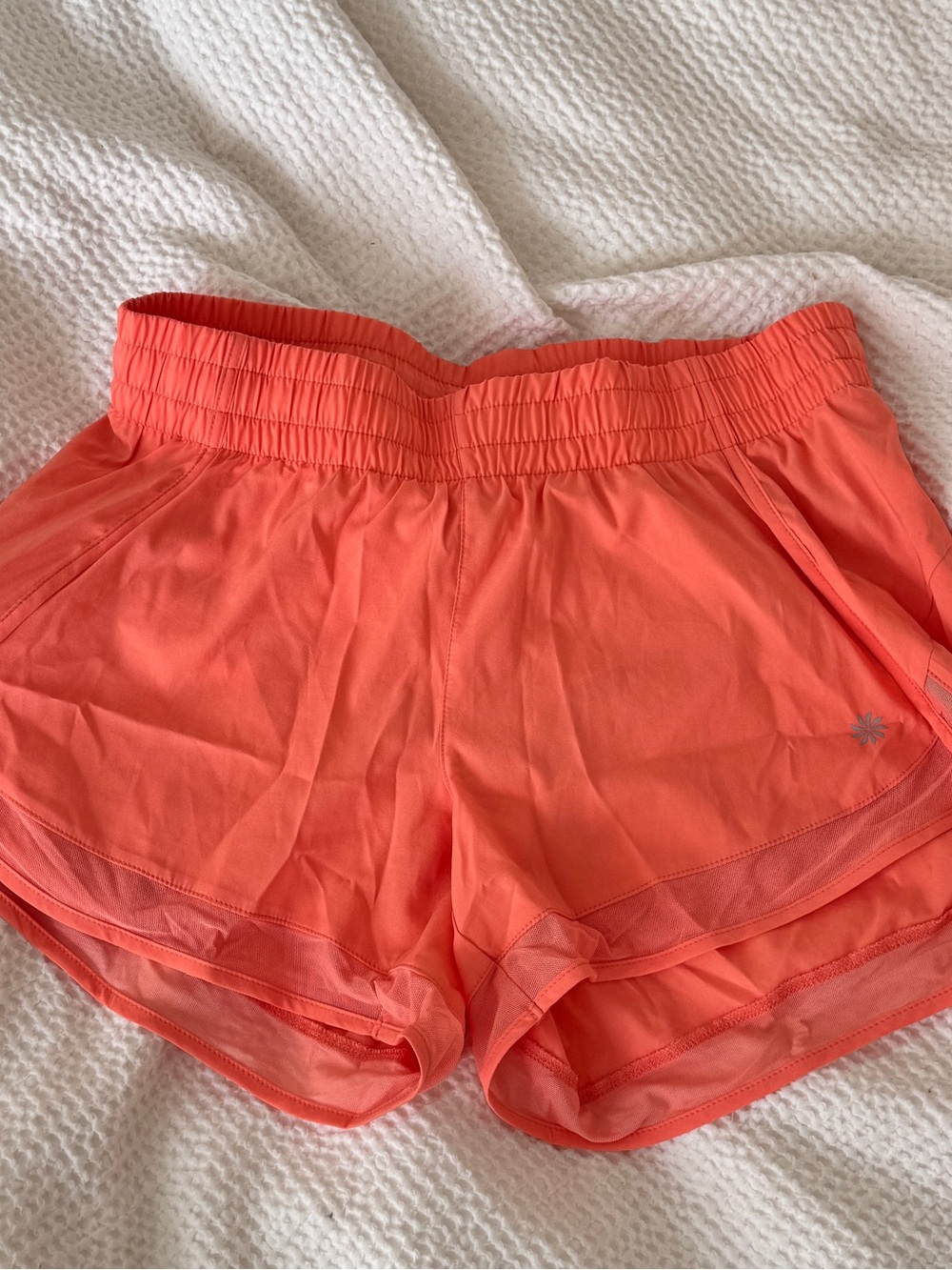 Athleta Mesh Racer Run Athletic Shorts 4” | Island Coral